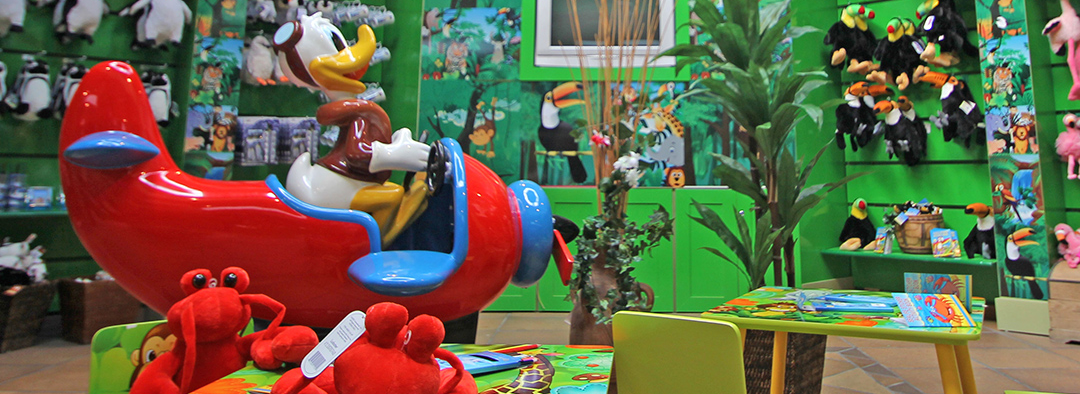 Detalle de la tienda de souvenirs de Mundomar