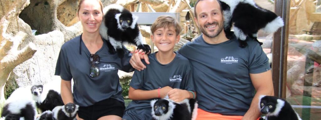 family with child with animals